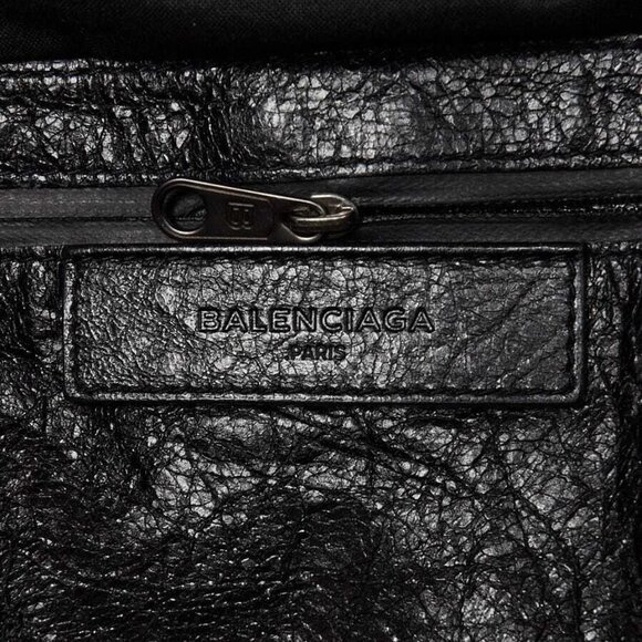 Balenciaga Black Leather Arena Drawstring Backpack Bag - Picture 7 of 10